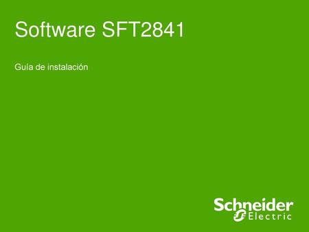 Software SFT2841 Guía de instalación.