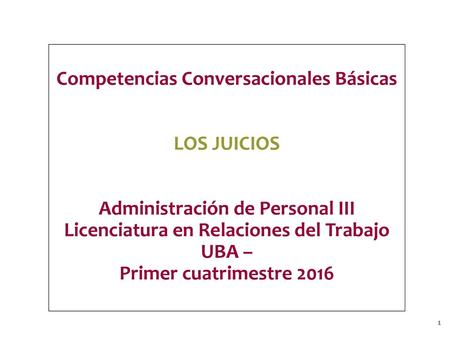 Competencias Conversacionales Básicas