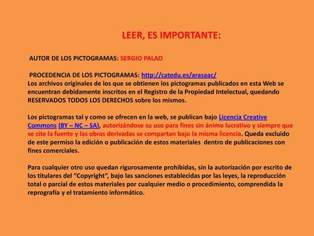 LEER, ES IMPORTANTE: AUTOR DE LOS PICTOGRAMAS: SERGIO PALAO
