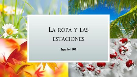 La ropa y las estaciones