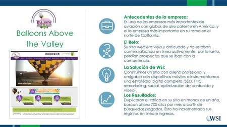 Balloons Above the Valley Antecedentes de la empresa: El Reto: