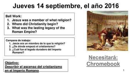 Jueves 14 septiembre, el año 2016