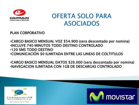 OFERTA SOLO PARA ASOCIADOS