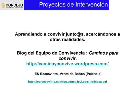 Proyectos de Intervención
