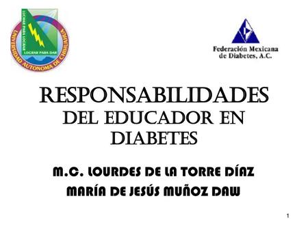 RESPONSABILIDADES DEL EDUCADOR EN DIABETES