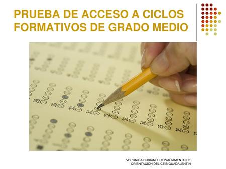 PRUEBA DE ACCESO A CICLOS FORMATIVOS DE GRADO MEDIO