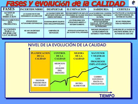 Fases y evolución de la CALIDAD