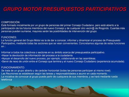 GRUPO MOTOR PRESUPUESTOS PARTICIPATIVOS