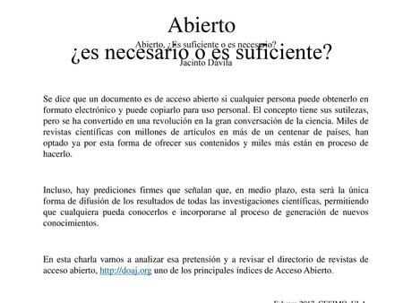 Abierto ¿es necesario o es suficiente?