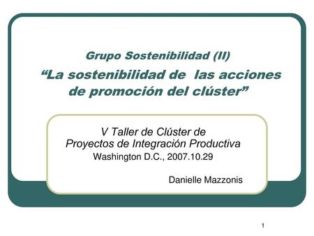 V Taller de Clúster de Proyectos de Integración Productiva