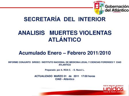 SECRETARÍA DEL INTERIOR ANALISIS MUERTES VIOLENTAS ATLÁNTICO