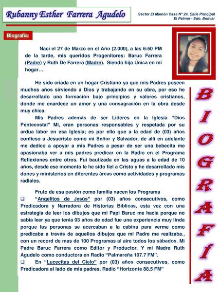 Biografía Rubanny Esther Farrera Agudelo Biografía: