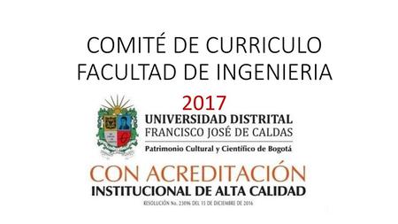 COMITÉ DE CURRICULO FACULTAD DE INGENIERIA