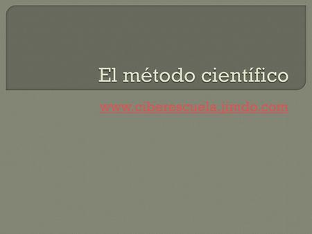 El método científico www.ciberescuela.jimdo.com.