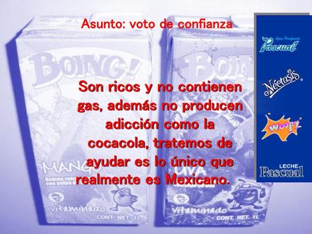 Asunto: voto de confianza