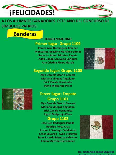 ¡FELICIDADES! Banderas