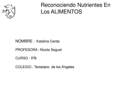 Reconociendo Nutrientes En Los ALIMENTOS