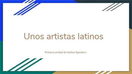 Primera unidad de Native Speakers