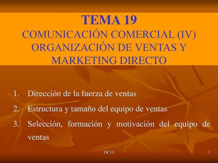 TEMA 19 COMUNICACIÓN COMERCIAL (IV)