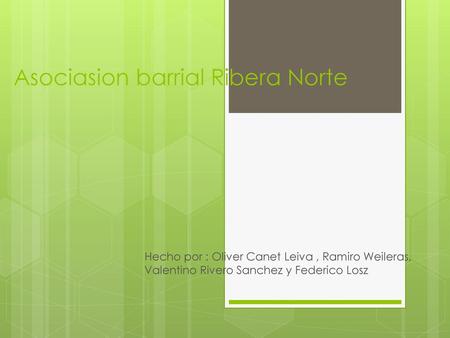 Asociasion barrial Ribera Norte
