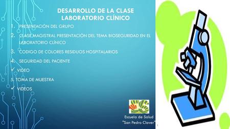 DESARROLLO DE LA CLASE laboratorio clínico