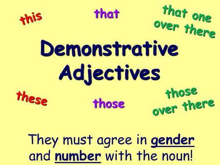 Demonstrative Adjectives