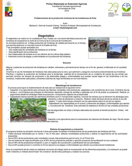 Foto Photo Diagnóstico Primer Diplomado en Extensión Agrícola