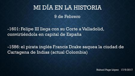MI DÍA EN LA HISTORIA 9 de Febrero