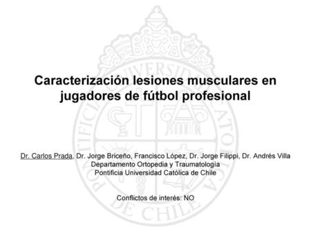 Caracterización lesiones musculares en jugadores de fútbol profesional