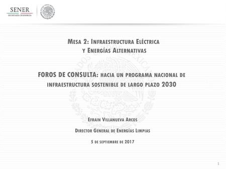 Mesa 2: Infraestructura Eléctrica y Energías Alternativas