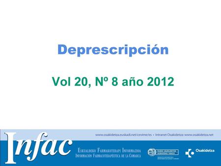 Deprescripción Vol 20, Nº 8 año 2012