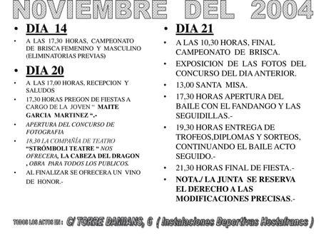 C/ TORRE DAMIANS, 6 ( Instalaciones Deportivas Hostafrancs )