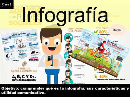 Objetivo: comprender qué es la infografía, sus características y utilidad comunicativa. Infografía OA: 02 Clase 1.