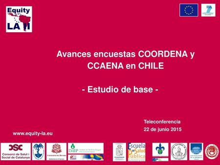 Avances encuestas COORDENA y CCAENA en CHILE