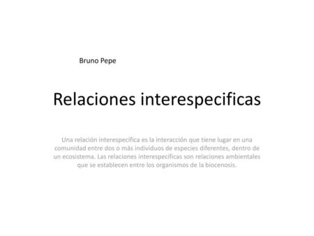 Relaciones interespecificas