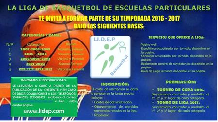 LA LIGA DE BASQUETBOL DE ESCUELAS PARTICULARES
