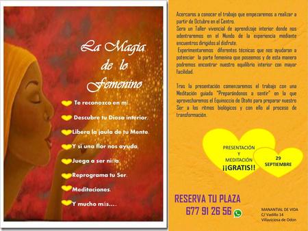 La Magia de lo Femenino RESERVA TU PLAZA