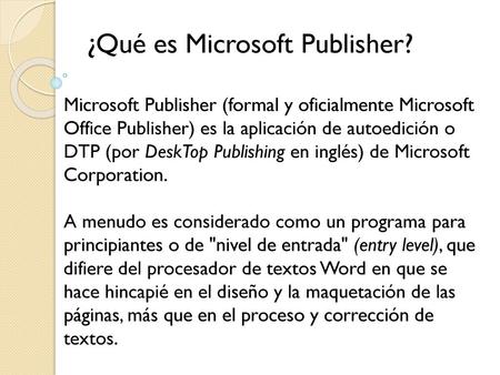 ¿Qué es Microsoft Publisher?