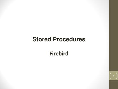 Stored Procedures Firebird.