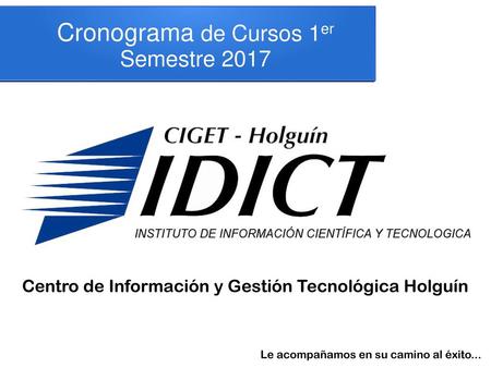 Cronograma de Cursos 1er Semestre 2017