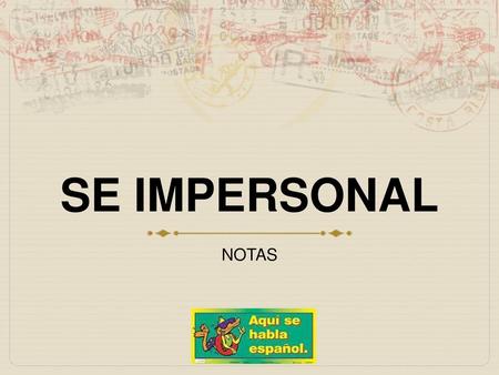 SE IMPERSONAL NOTAS.