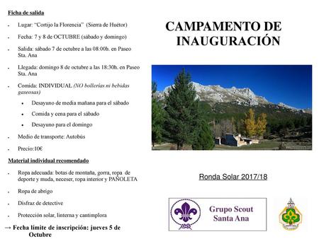 CAMPAMENTO DE INAUGURACIÓN
