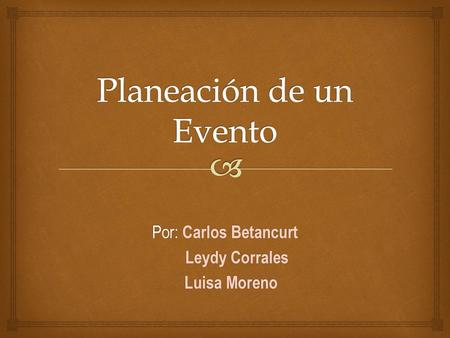 Planeación de un Evento