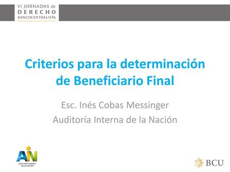 Criterios para la determinación de Beneficiario Final