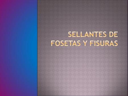 SELLANTES DE FOSETAS Y FISURAS