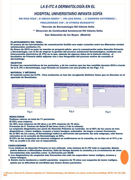 LA E-ITC A DERMATOLOGÍA EN EL HOSPITAL UNIVERSITARIO INFANTA SOFÍA