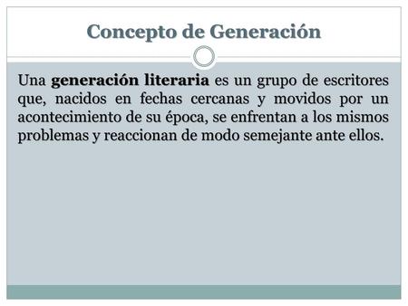 Concepto de Generación