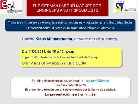 La presentación será en inglés.