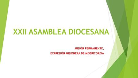 XXII ASAMBLEA DIOCESANA