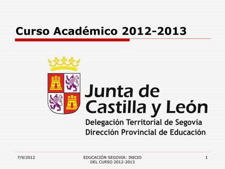 EDUCACIÓN SEGOVIA: INICIO DEL CURSO